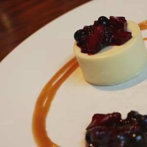 Post 390 sweet corn cremeux with seasonal berry compote