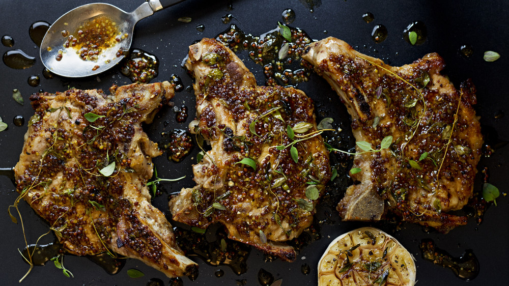 Grilled Pork Chops with Maple-Mustard Sauce - - Recipe from BostonChefs ...